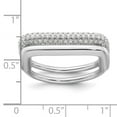 thumbnail image 2 of 24.6mm 925 Sterling Silver Rhodium Plated Polished and Pave Cubic Zirconia Square Ring Set Size 8 Ring for Women, 2 of 2