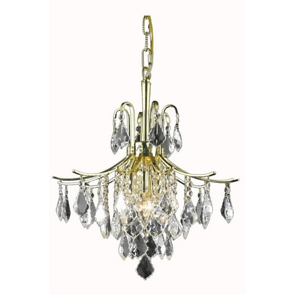 Living District Amelia 6-Light Transitional Metal Pendant in Gold Finish