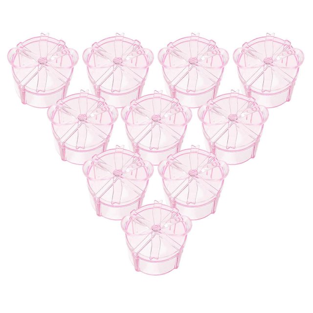 Elegant Round Shaped Gift Boxes with Lid for Valentine's Day Pink Material 12pcs
