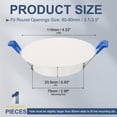 thumbnail image 2 of Uxcell 110mm/4.3" Round Ceiling Cover Plate, Downlight Hole Speaker Wall Hole Spring-Lock Decorative Steel Trim Cap Access Panel for 3.1-3.5" Ceiling or Drywall Openings, Matte White, 2 of 7