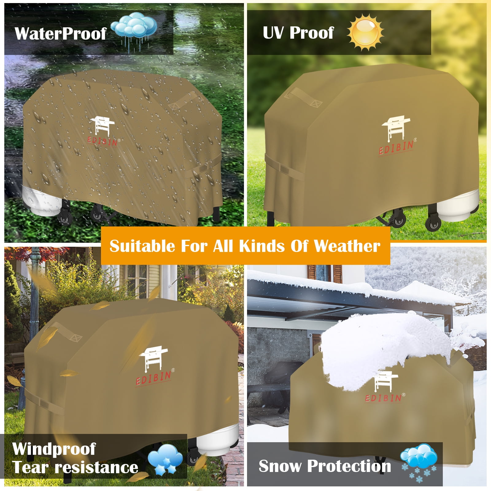 28 Inch Griddle Cover for Blackstone 28 Inch Griddle, Heavy Duty Waterproof Griddle Cover 28" for Blackstone 28 inch ProSeries Griddle,Fit Blackstone Griddle 28 inch Double Shelf with Hood(Tan)