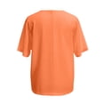 thumbnail image 4 of ZHOGXU Womens Summer T Shirt Short Sleeve V Neck Solid Color Comfortable Lightweight Breathable Tee Top For Casual Daily Wear,Orange,L, 4 of 6