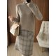 thumbnail image 5 of Moda básica Otoño Invierno suéter de lana Merino cuello simulado jersey de Cachemira Color sólido suave ropa de manga larga Tops, 5 of 5
