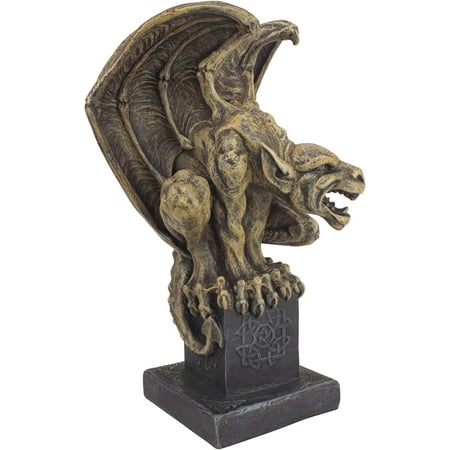 Abbadon Gargoyle Gothic Statue  12 Inch  Polyresin  Two Tone Stone A fierce watchdog for your gothic garden or home  abbadon readies himself to swoop from his architectural Celtic perch & to punish wicked Castle invaders at moment S notice! Artist Manchester created our Toscano-exclusive Gargoyle sculpture to be a foot tall & cast it in quality designer resin with a two-tone  faux stone finish. 7 Wx6½  Dx12 H. 4 lbs.