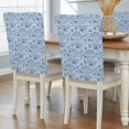 thumbnail image 2 of Coastal Vacation Chair Covers Set of 8 Blue White Summer Coconut Trees Lobster Plaid Chair Back Covers Stretch Removable Washable Slipcovers Protector for Dining Room Kitchen Party Decor, 2 of 9
