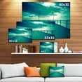 thumbnail image 3 of Blue Seascape With Wooden Pier - Bridge Canvas Art Print, 3 of 4