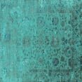 thumbnail image 1 of Ahgly Company Indoor Square Oriental Turquoise Blue Industrial Area Rugs, 6' Square, 1 of 4