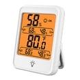 thumbnail image 2 of Termómetro higrómetro digital para interiores, monitor de temperatura y humedad con retroiluminación para invernaderos, color blanco., 2 of 14