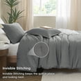 thumbnail image 4 of PHF Cotton Muslin Comforter Set King Size, Ultra Soft, Breathable & Lightweight Bedding Set for All Seasons, 1 Comfy Comforter 104"x90", 2 Pillow Shams 20"x36", Grey, 4 of 6