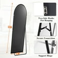 thumbnail image 2 of Gianna 56"x15" Arched High-Quality Full Length Mirror, Aluminum Alloy Frame Ensures Stability, Standing Design for Bedroom, Black, 2 of 5