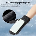thumbnail image 3 of 1 Pair Warm Gloves Sensitive Touch Screen Design Anti-slip Palm Pattern Fleece Lining with Anti-lost Buckle Glow at Night Adjustable Fastener Tape Winter Outdoor Sport Gloves for Motorbike, 3 of 7