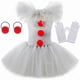 thumbnail image 2 of Halloween Gray Scary Joker Girls Cosplay Costume Tulle Tutu Dress Clown Kids Carnival Party Clothing Children Outfit Fancy Dress, 2 of 4
