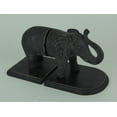 thumbnail image 2 of Distressed Black Standing Elephant Top and Tail Bookend Set, 2 of 4