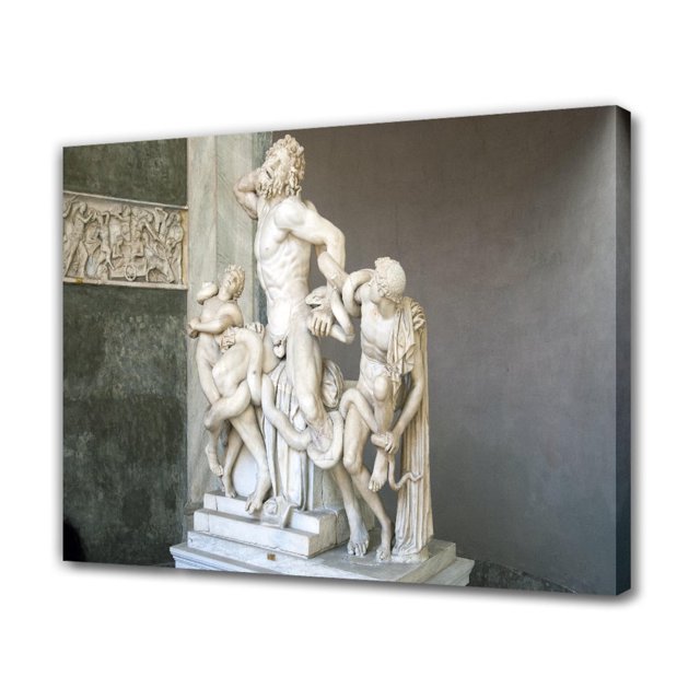 Póster en lienzo de la estatua del grupo Laocoonte, decoración de dormitorio, paisaje deportivo, decoración de oficina, regalo, estilo marco, 20 x 30 cm