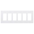 thumbnail image 1 of Claro 6 Gang Decorator/Rocker Wallplate, Gloss, White (1-Pack), 1 of 4