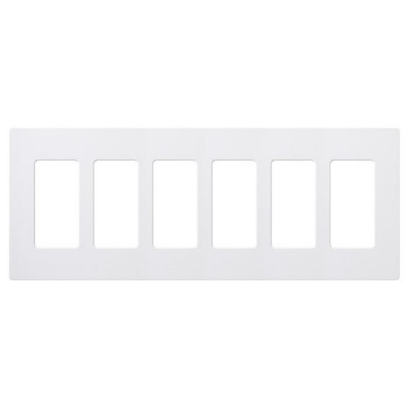 Claro 6 Gang Decorator/Rocker Wallplate, Gloss, White (1-Pack)