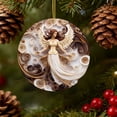 thumbnail image 4 of CSEONE Christmas Tree Decorations, Vintage Plastic Paper-Cut Hanging Decor for Holiday Wreath Mantel, Brown White Classic Pairs European Style Festive Home Decor, Black, 4 of 9