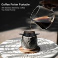 thumbnail image 3 of Portable Foldable Coffee Filter Stainless Steel Easy Clean Reusable Coffee Funnel Paperless Pour Over Holder Coffee Dripper, 3 of 5