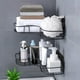 thumbnail image 4 of Estante de ducha para organizar el baño, estantes de ducha adhesivos con rejilla de acero inoxidable, diseño resistente al óxido y al agua para una fácil instalación (paquete de 2), 4 of 5