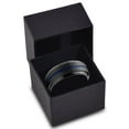 thumbnail image 3 of P. Manoukian Tungsten Wedding Band Ring 10mm for Men Women Black Blue Center Line Beveled Edge Brushed Lifetime Guarantee Size 9, 3 of 4