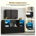 thumbnail image 3 of 67" Black High Gloss TV Stand, Modern Sideboard with Large Storage & Glass Shelves for TVs up to 75", 3 of 6
