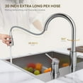 thumbnail image 2 of 2 Hole Kitchen Faucet, S304 Stainless Steel Two Holes Kitchen Sink Faucets with Pull Down Sprayer 3 Modes, Brushed Nickel High Arch Modern Faucet with Side Single Seperate Handle 2 Pieces, 2 of 7