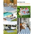 thumbnail image 5 of Outdoor Rug 4x6 ft Farmhouse Vintage Waterproof Outdoor Patio Rug Mat Non Slip Outside Area Rugs Carpet for RV,Camping,Porch,Deck,Pool,Balconybackyard,Gingham Checkered Texture Steel Blue, 5 of 9