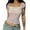 Pink, variant on Women Y2K Lace Patchwork T Shirt Vintage Short Sleeve Square Neck Crop Top E Girl 90s Slim Fit Goth Fairy Tee Streetwear