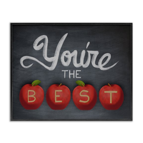 Stupell Industries Rustic Lodge You're The Best Teacher Apples Black Framed Giclee Art, 20 x 16, by Marcus Prime
