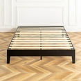 thumbnail image 4 of Mellow Naturalista Grand 12 Inch Solid Wood Platform Bed with Wooden Slats, Queen, Black, 4 of 11