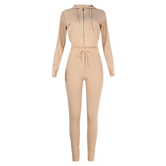 LYXSSBYX Sweatsuits 2pcs Sets Womens Women Fashion Leisure Time Cardigan Zipper Solid Color Sweater Long Sleeves Suit