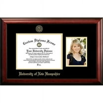 Campus Images NH998PGED-108 10 x 8 in. University of New Hampshire Gold Embossed Diploma Frame with 5 x 7 in. Portrait - Satin Mahogany
