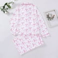 thumbnail image 4 of Stamzod Cute Pajama Sets for Women Long Sleeve Button Up Shirt Casual Pajama Pants Nightwear Fall Pajamas Women Sleepwear White M, 4 of 9