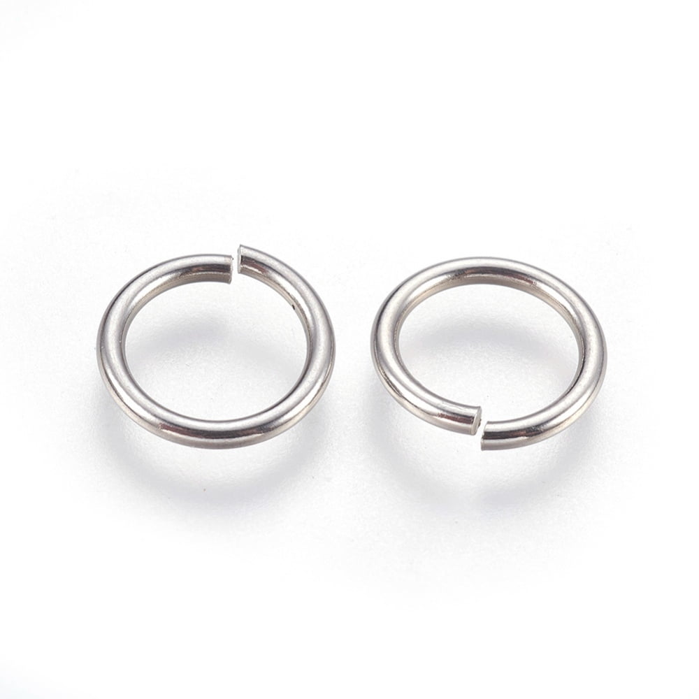 Resistant 304 Stainless Steel Open Jump Rings Stainless Steel color 15 Gauge 12x1.5mm Inner Diameter: 9mm 600pcs/bag