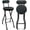 Black, variant on 1 PCS Folding Bar Stool with Back, Padded Portable Seat for Counter Height Use, Collapsible Metal Frame, Faux Leather, Black