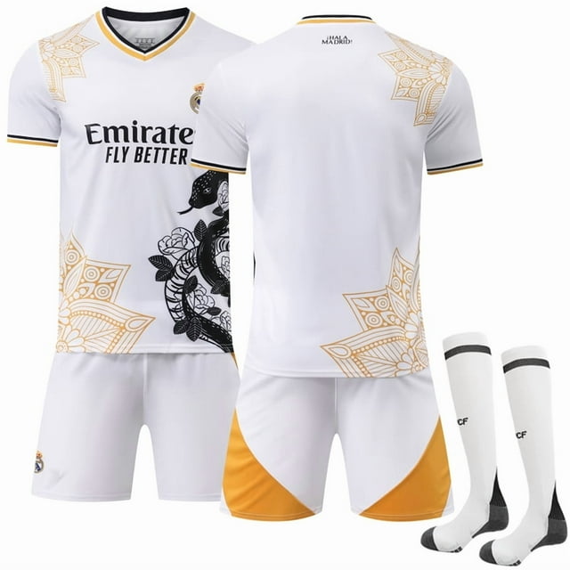 2526 Real Madrid Serpent Blanc Édition Commémorative Uniforme de Soccer Maillot de Sport pour Enfants et Adultes -16