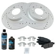 thumbnail image 2 of TRQ Rear Semi-Metallic Brake Pad & Performance Coated Rotor Kit w/Chemicals BKA17496, 2 of 5
