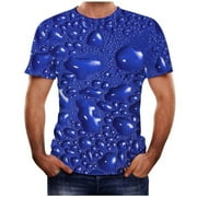 Sunvit Mens Shirts Tank Tops Short Sleeve Crew Neck Print Casual Summer Tees #396 Blue
