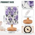thumbnail image 3 of Rose Flowers Purple Bedside Table Lamp LED Warm Lights with USB Charging Port Retro Cylinder Desk Lamps, 3 of 7
