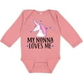 thumbnail image 3 of Inktastic My Nonna Loves Me Unicorn Girls Long Sleeve Baby Bodysuit, 3 of 5