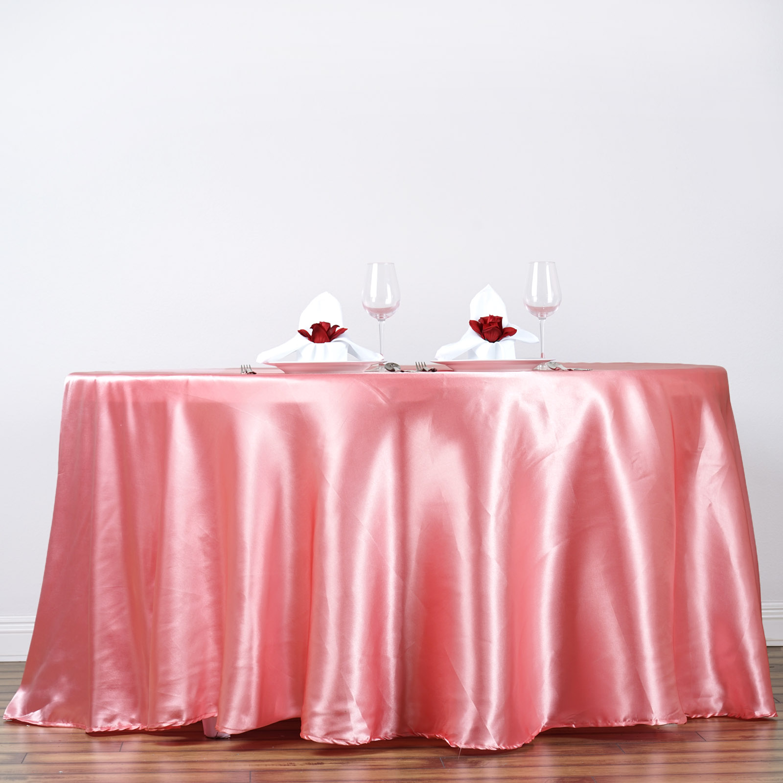 Efavormart 90" Round Satin Tablecloth for Kitchen Dining Catering