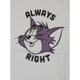 thumbnail image 2 of Tom & Jerry Tom is Always Right Mens White Graphic Tee- M, 2 of 3
