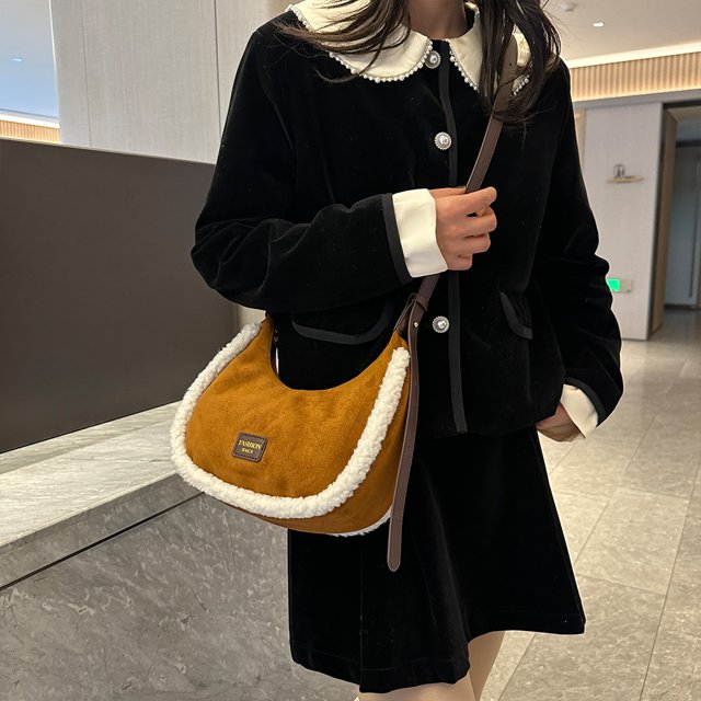 Bolso de hombro con forma de media luna para mujer, bolso informal con cierre de cremallera, bolso de viaje para mujer