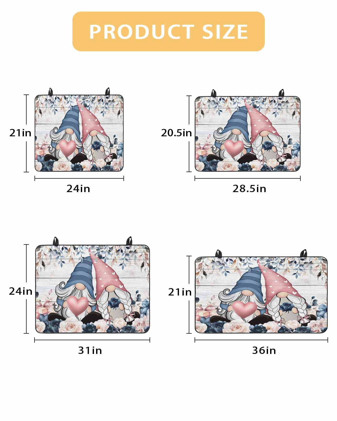 Large Induction Cooktop Protector Mat Valentine's Day Stove Top Covers for Electric Stove, Gnomes Pink Blue Roses Wooden Grain Decorative Stove Burner Cover Mats, Glass Top Stove Cover