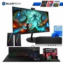 Restored Blair Tech 600G4 PC HD Gaming Computer Bundle - Intel i5 8th Gen, 16GB DDR4, AMD RX 550 - 24" Periphio Gaming Monitor - Periphio RGB Keyboard, Speakers, Webcam, & Mouse (Refurbished)
