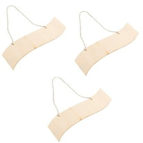 3 Pcs Unfinished Wooden Hanging Signs for Decoration Brown Plastic Craft Projects 6.3 Inches