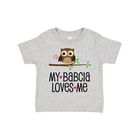 

Inktastic My Babcia Loves Me Girls Owl Gift Toddler Toddler Girl T-Shirt
