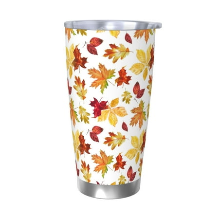 

Uemuo Autumn Leaves 1 Print Travel Coffee Mug 20oz Double-walled Car Cup Stainless Steel Insulated Tumbler Leak-proof Travel Cup Reusable Straw Car Cup-Without Straw
