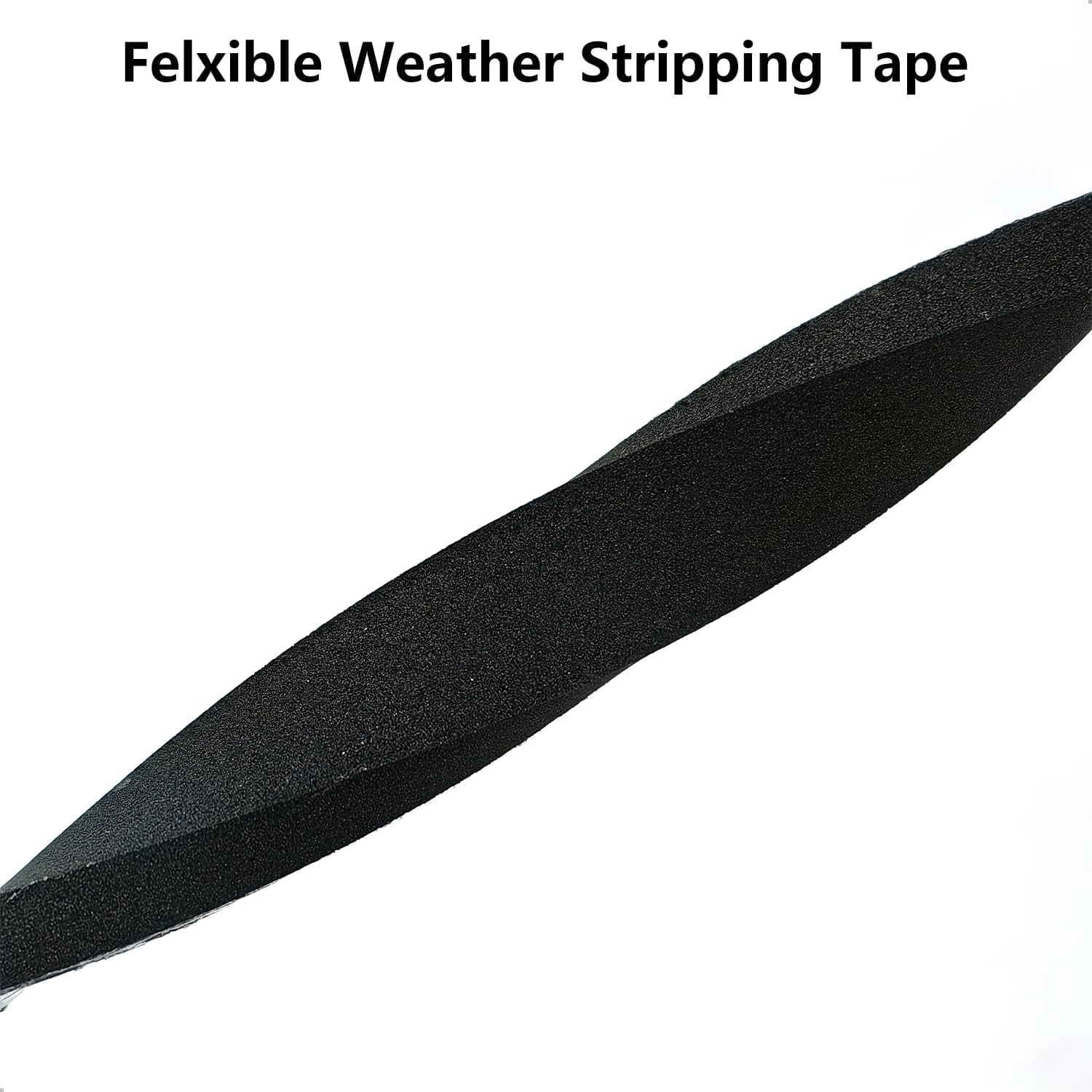 Weather Stripping Door Seal Strip, Strong Adhesive, Weatherproof, Reduce Noise, Gap Filler, Foam Insulation Tape for Doors and Windows (1/2 in x 1/4 in x 26 Ft)