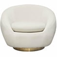 thumbnail image 5 of Celine Swivel Accent Chair in Light Cream Velvet with Brushed Gold Accent Band by Diamond Sofa, 5 of 11